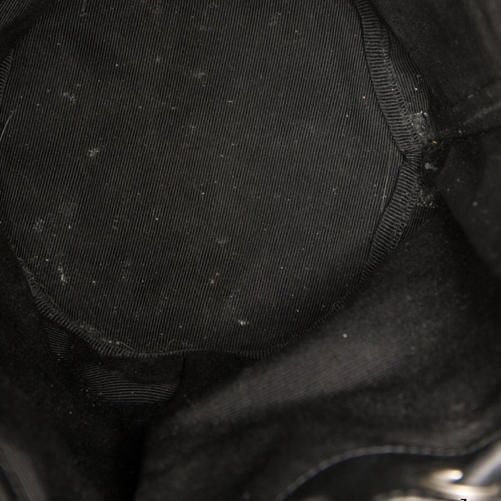 YSL Black Leather Bucket Bag Silver Belt Whimsigoth Crossbody Shoulder Goth EC - Picture 6 of 9